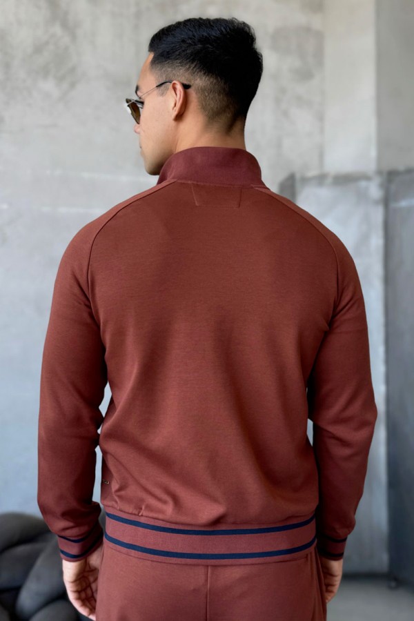 Мужская кофта на молнии Loro Piana monogram - Brown