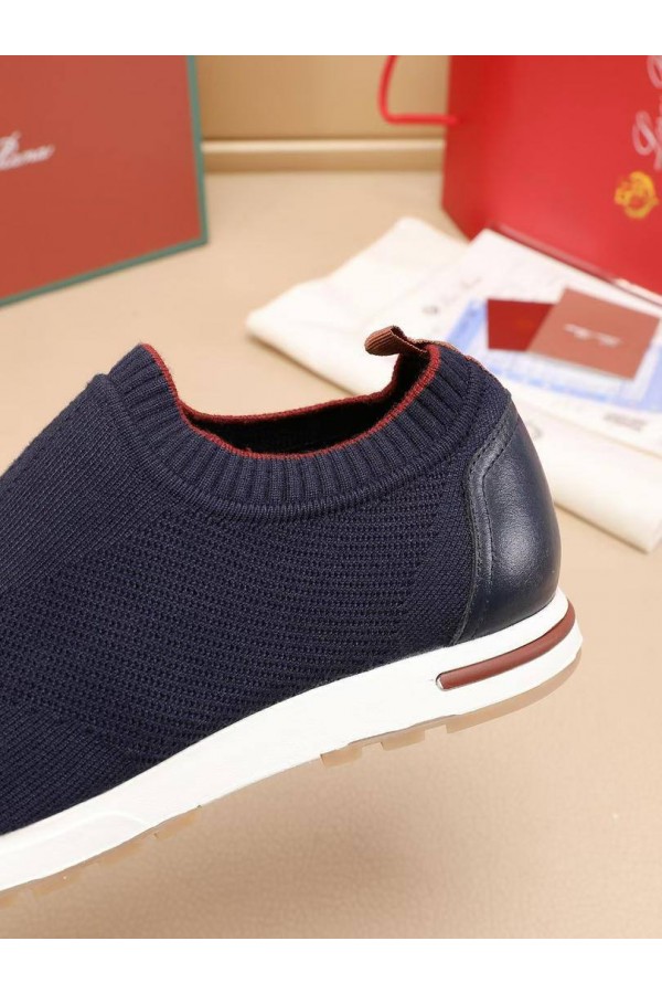 Мужские текстильные кроссовки Loro Piana Lp Flexy Active - Navy