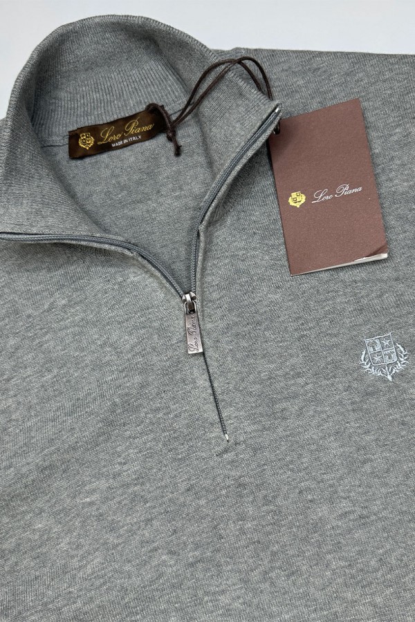 Мужская кофта Loro Piana zip neck - Grey