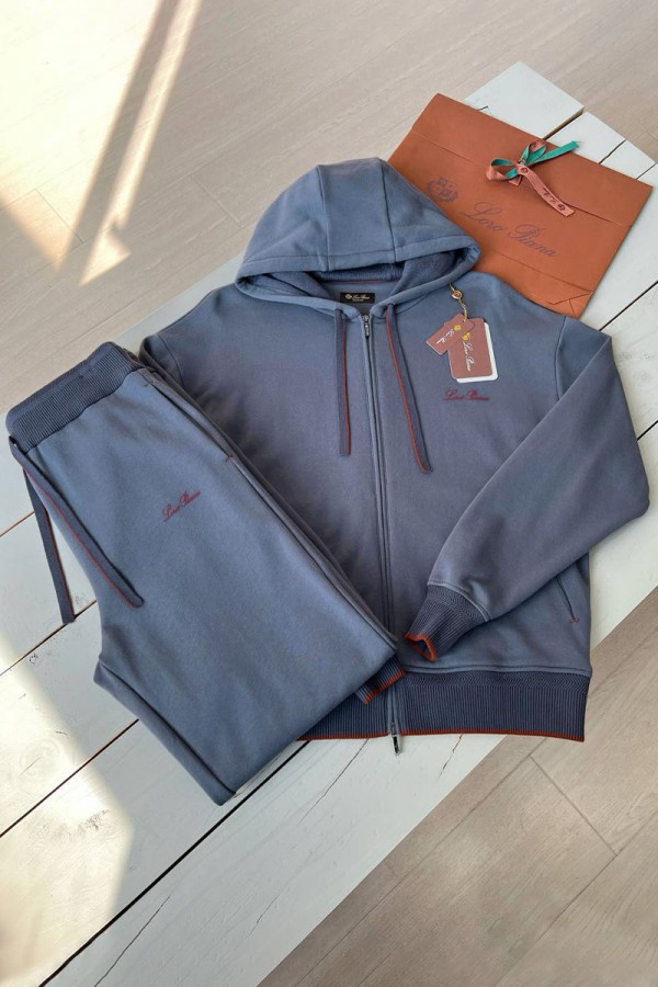 Спортивный костюм Loro Piana Premium signature logo - Denim Blue