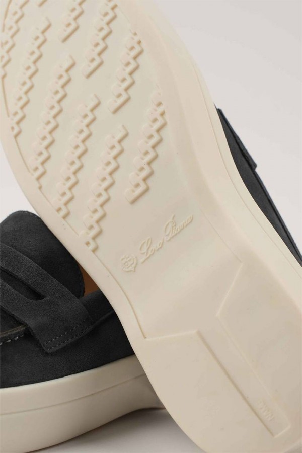 Замшевые лоферы Loro Piana Summer Walk - Grey