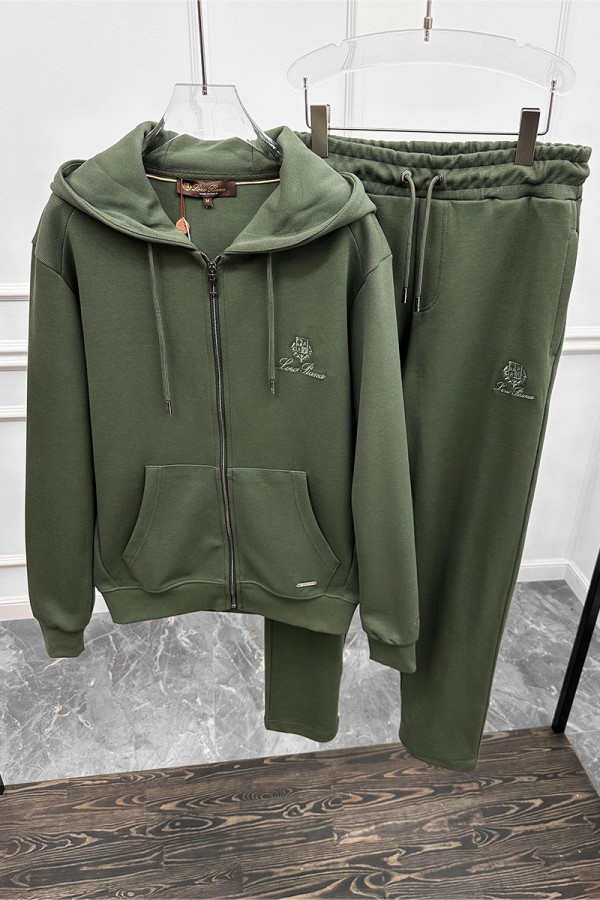 Кофта на молнии Loro Piana logo-embroidered - Green