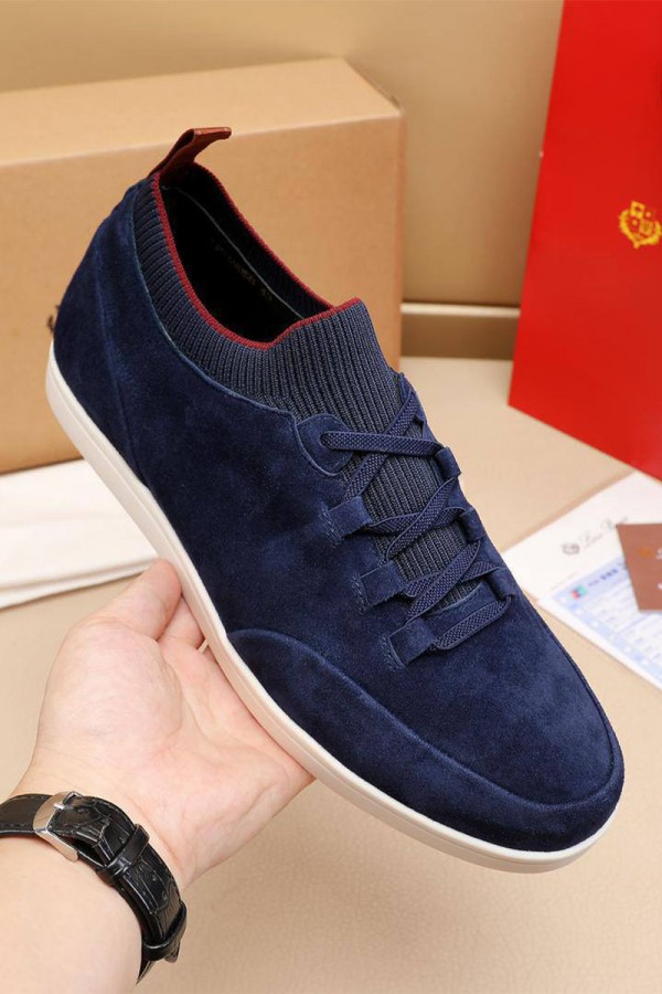 Замшевые кроссовки Loro Piana Soho Walk - Navy