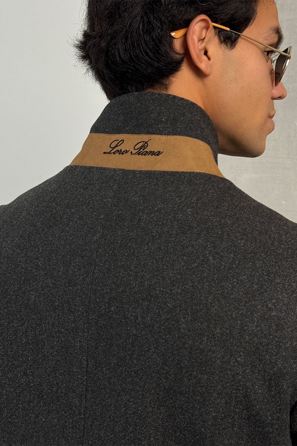 Мужское пальто серого цвета Loro Piana