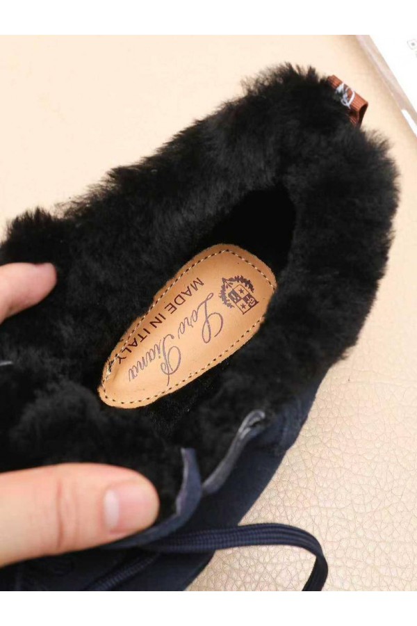 Кроссовки с мехом Loro Piana Newport Walk - Navy