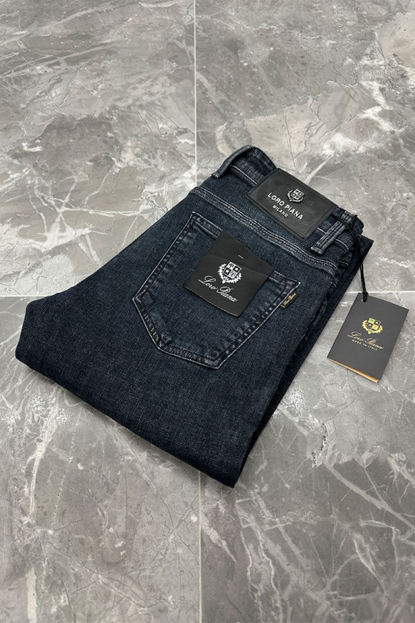 Джинсы тёмно-синего цвета Loro Piana regular fit
