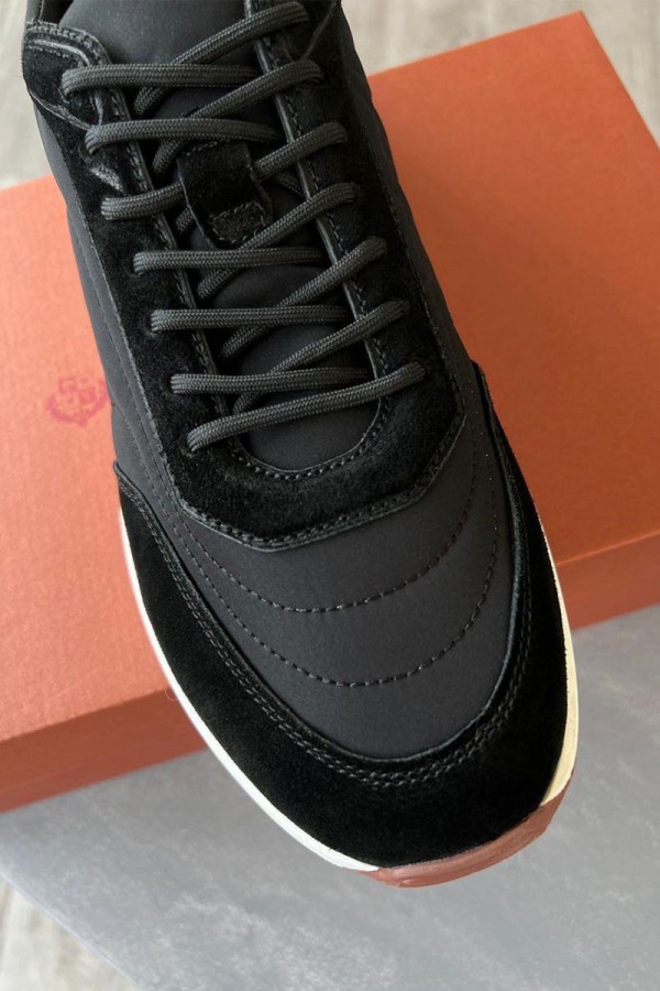 Замшевые кроссовки Loro Piana Week End Walk - Black