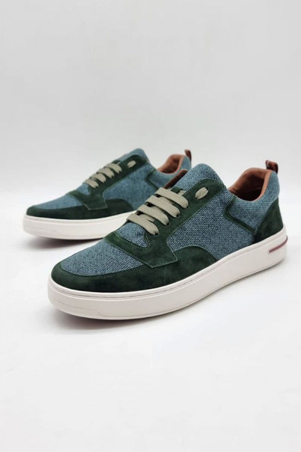Комбинированные кроссовки Loro Piana Newport - Green