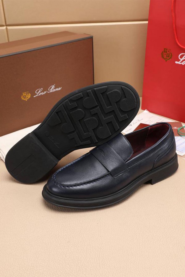 Кожаные лоферы Loro Piana Travis - Navy