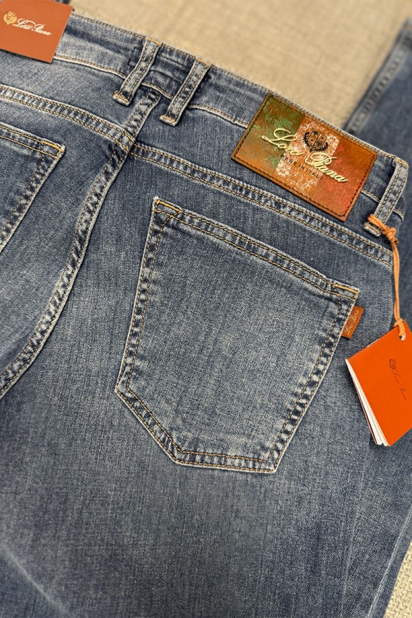 Мужские джинсы светло-синего цвета Loro Piana regular fit