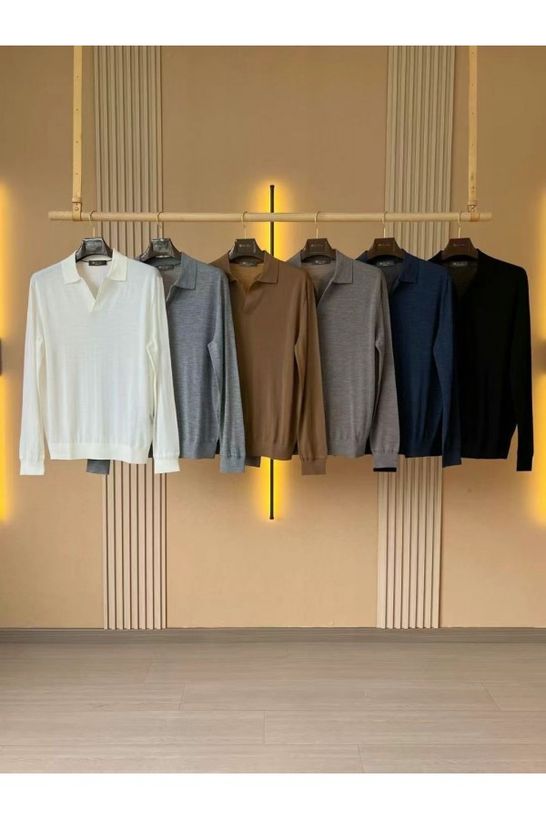 Поло с длинным рукавом Loro Piana Premium - Light Flower Gray