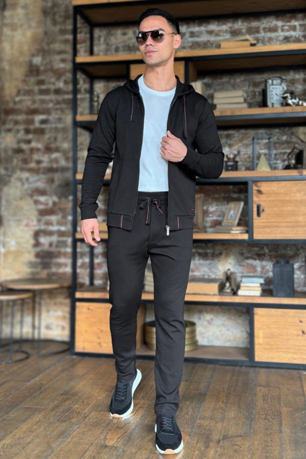 Мужская кофта на молнии Loro Piana - Black