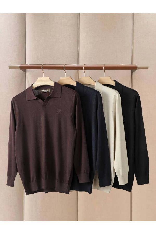 Поло с длинным рукавом Loro Piana premium - Beige