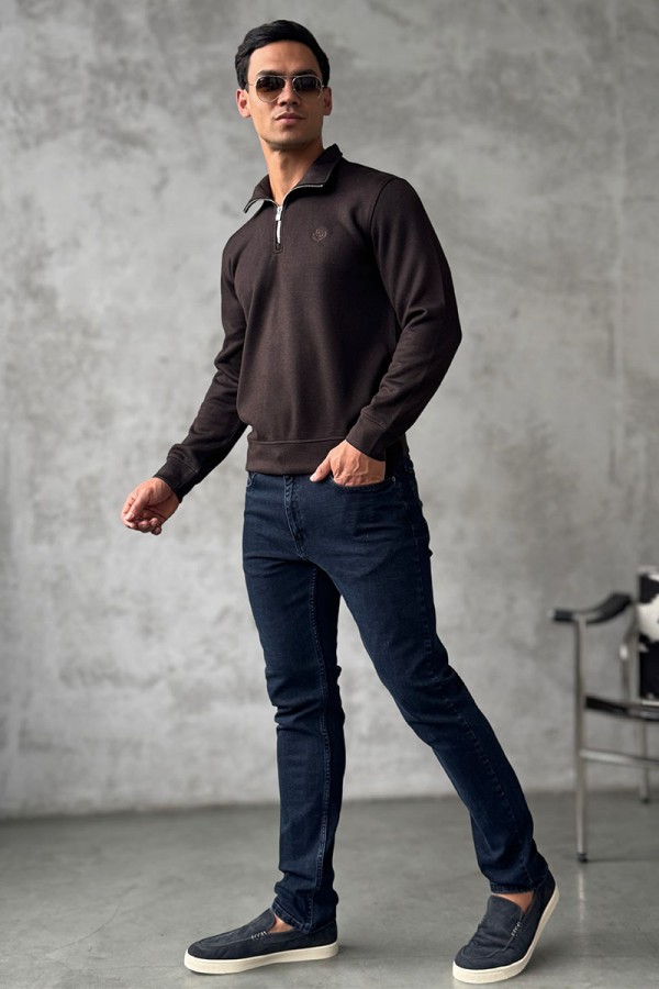 Утеплённая кофта Loro Piana zip-neck - Brown