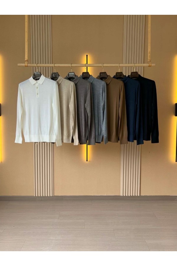 Поло с длинным рукавом Loro Piana Premium - Caramel