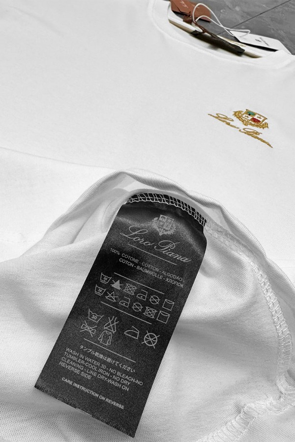 Футболка белого цвета Loro Piana logo-embroidered