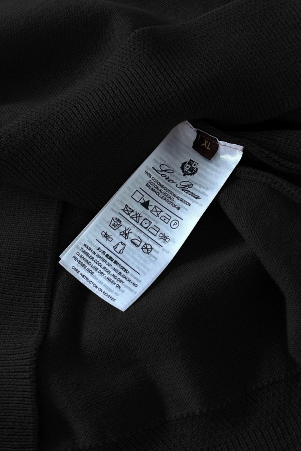 Мужская кофта Loro Piana zip neck - Black