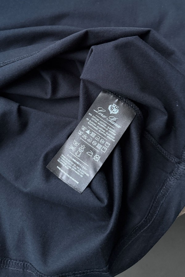 Футболка синего цвета Loro Piana logo-embroidered