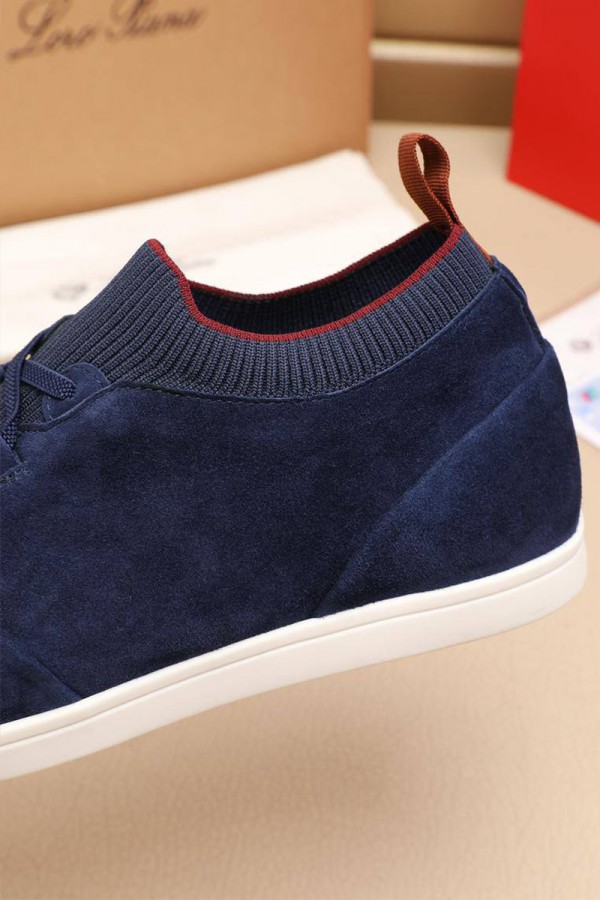 Замшевые кроссовки Loro Piana Soho Walk - Navy