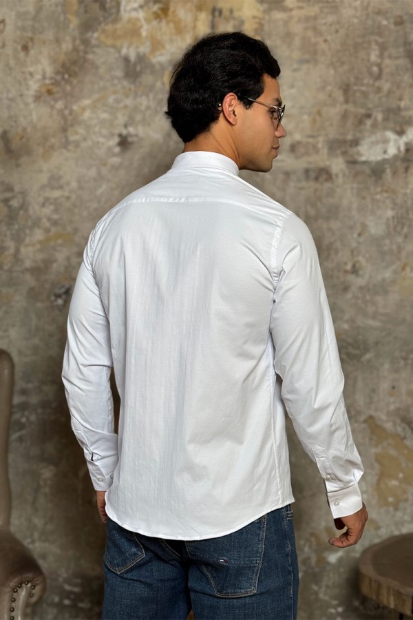 Мужская рубашка Loro Piana белого цвета