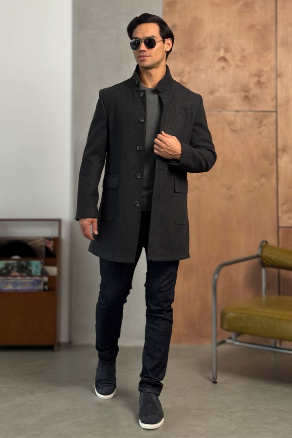 Мужское пальто серого цвета Loro Piana