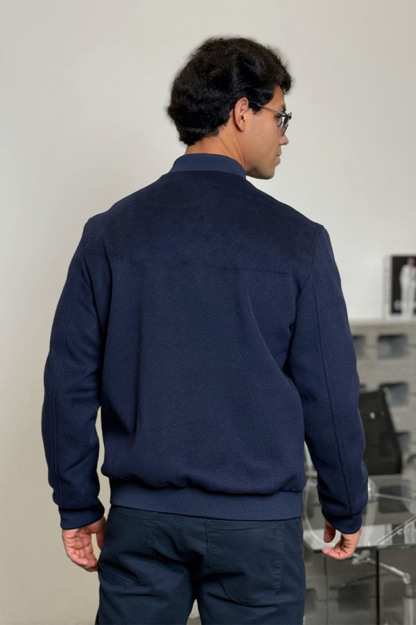 Мужской бомбер Loro Piana синего цвета