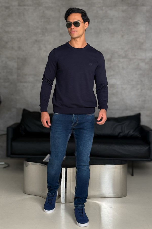 Мужской тёмно-синий джемпер Loro Piana