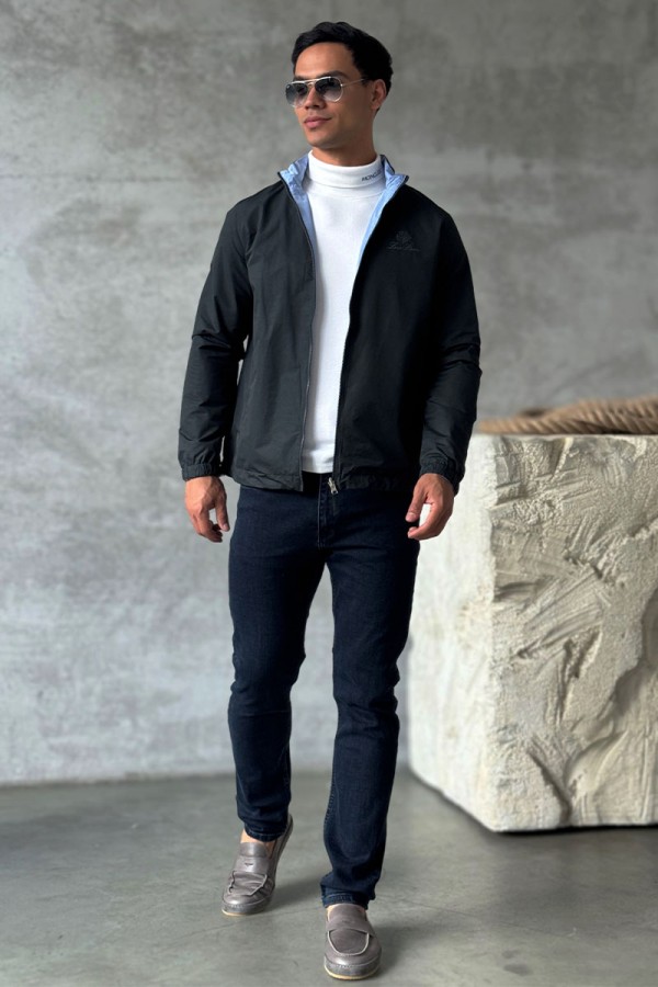 Двусторонняя ветровка Loro Piana - Black / Blue