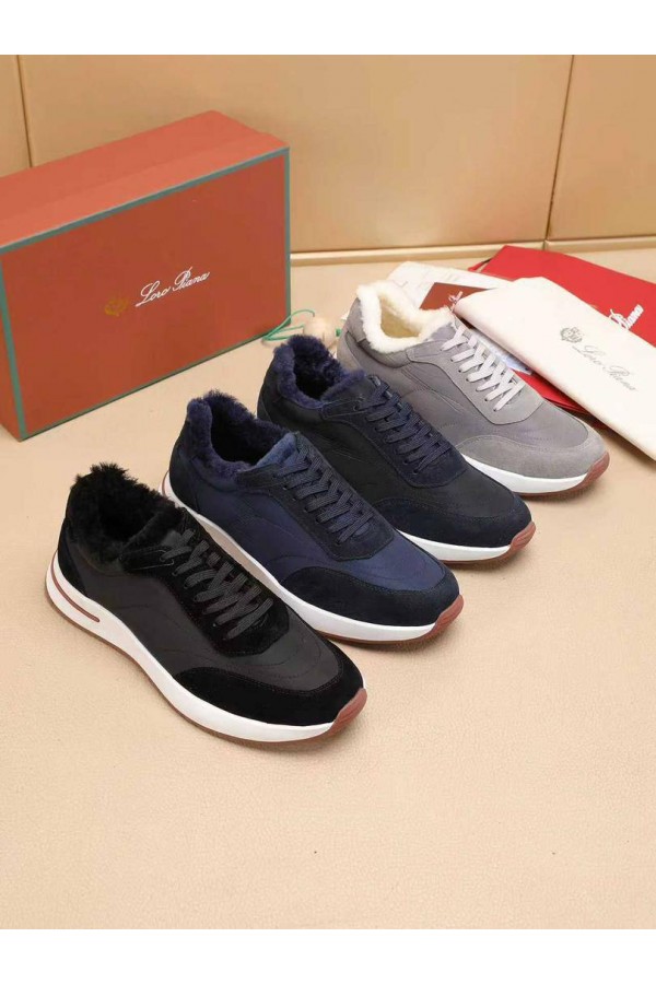 Кроссовки с мехом Loro Piana Week End Walk Evo