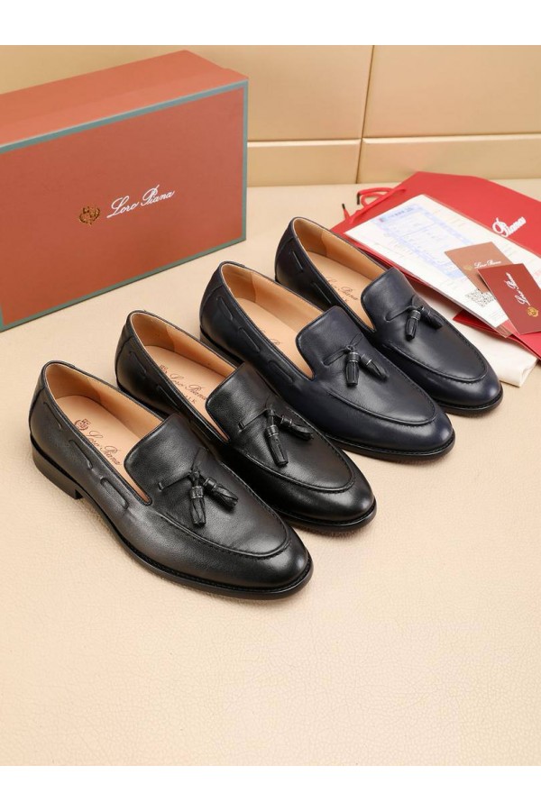 Кожаные лоферы Loro Piana tassel - Black