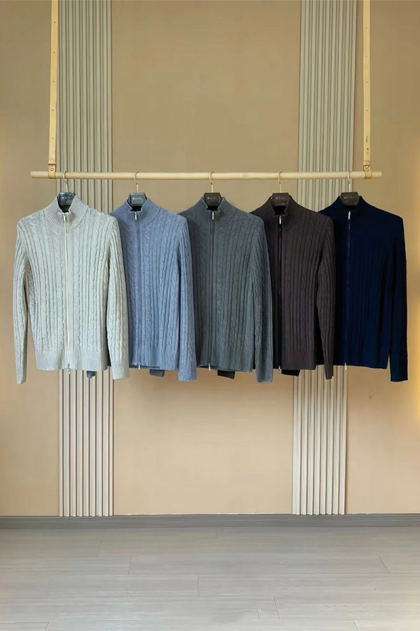 Кашемировый свитер Loro Piana Premium zip-up - Beige