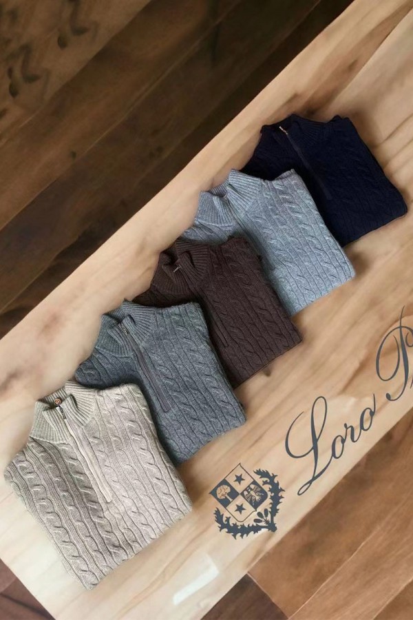 Кашемировый свитер Loro Piana Premium zip-neck - Beige