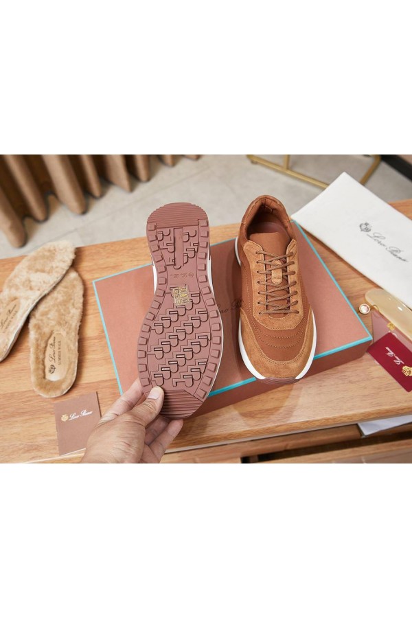 Замшевые кроссовки Loro Piana Week End Walk - Brown