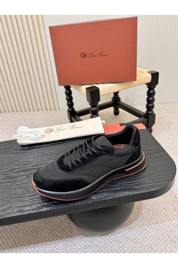 Мужские кроссовки Loro Piana Week End Walk - Black