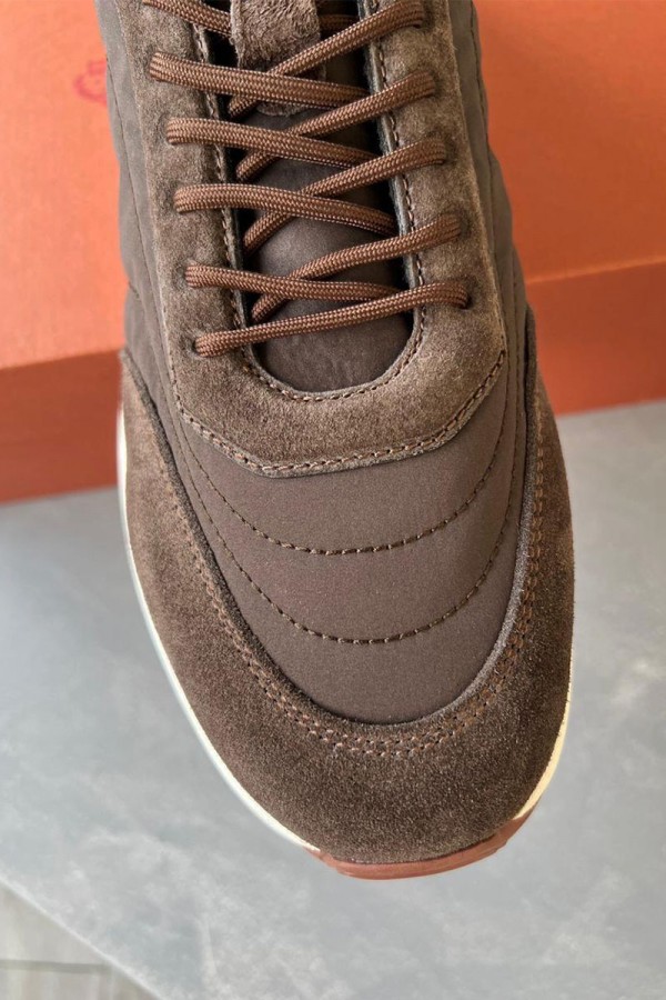 Замшевые кроссовки Loro Piana Week End Walk - Brown