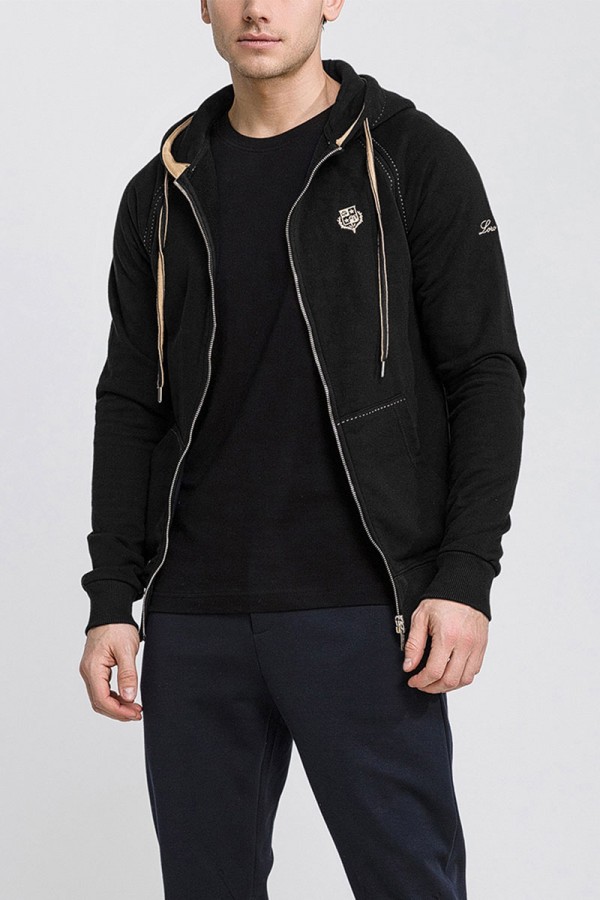 Чёрная кофта Loro Piana Zip-Up hoodie
