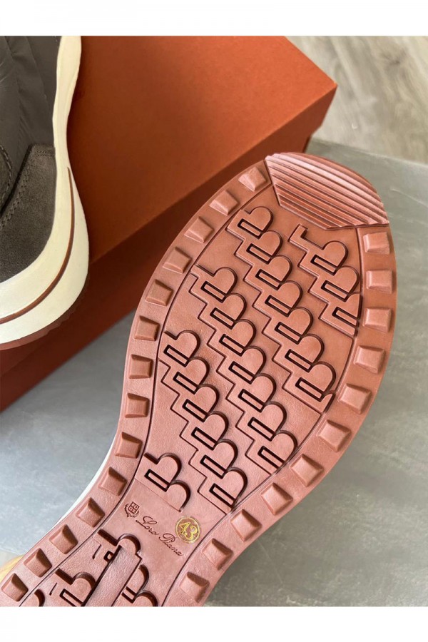 Замшевые кроссовки Loro Piana Week End Walk - Grey