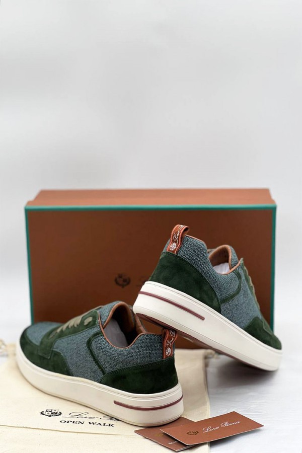 Комбинированные кроссовки Loro Piana Newport - Green