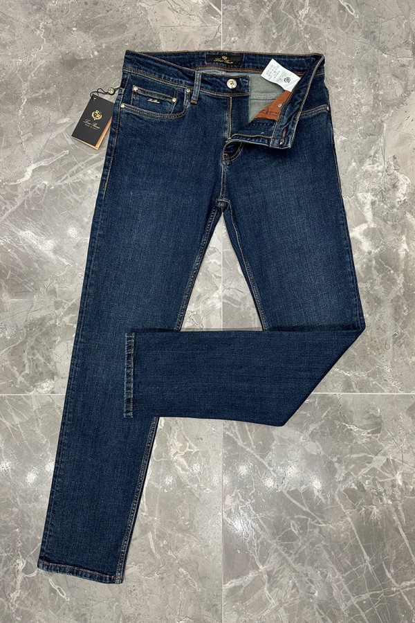 Джинсы тёмно-синего цвета Loro Piana regular fit