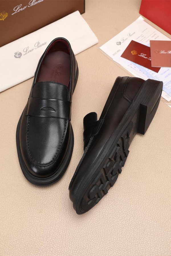 Кожаные лоферы Loro Piana Travis - Black