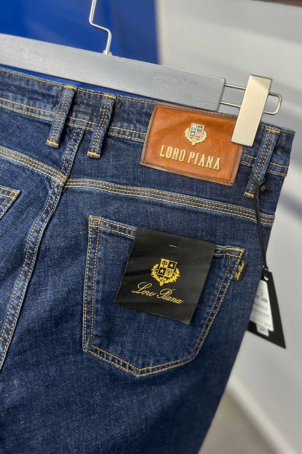 Мужские джинсы тёмно-синего цвета Loro Piana straight