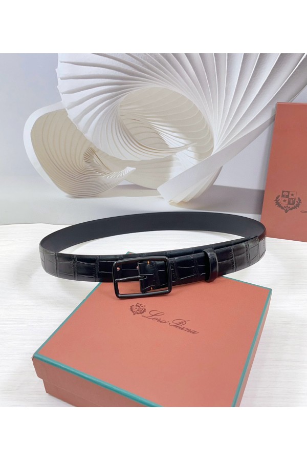 Кожаный ремень Loro Piana Premium (ширина 3.5 см)