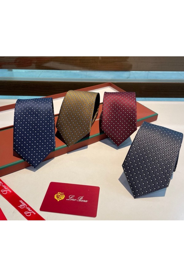 Галстук Loro Piana geometric logo-print premium - Brown