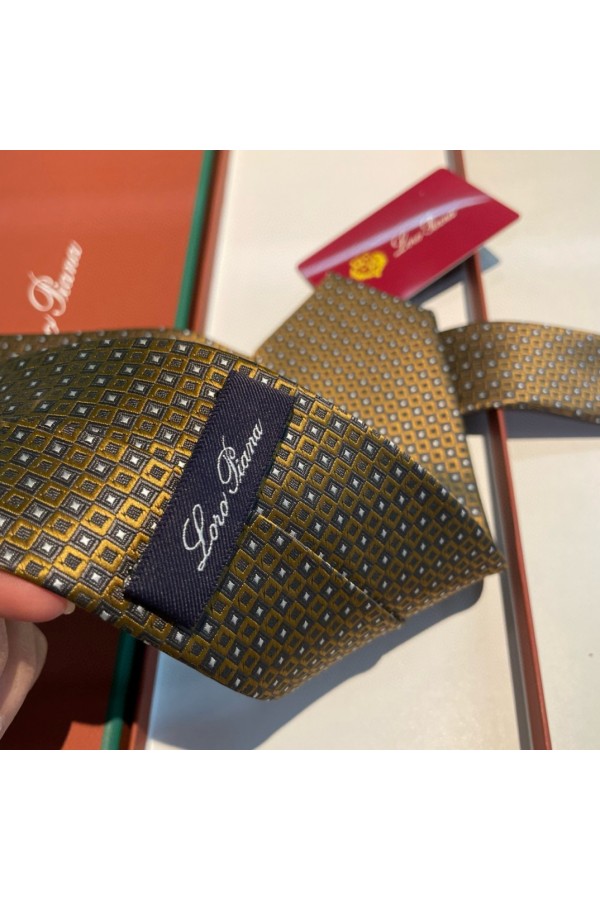 Галстук Loro Piana geometric logo-print premium - Brown