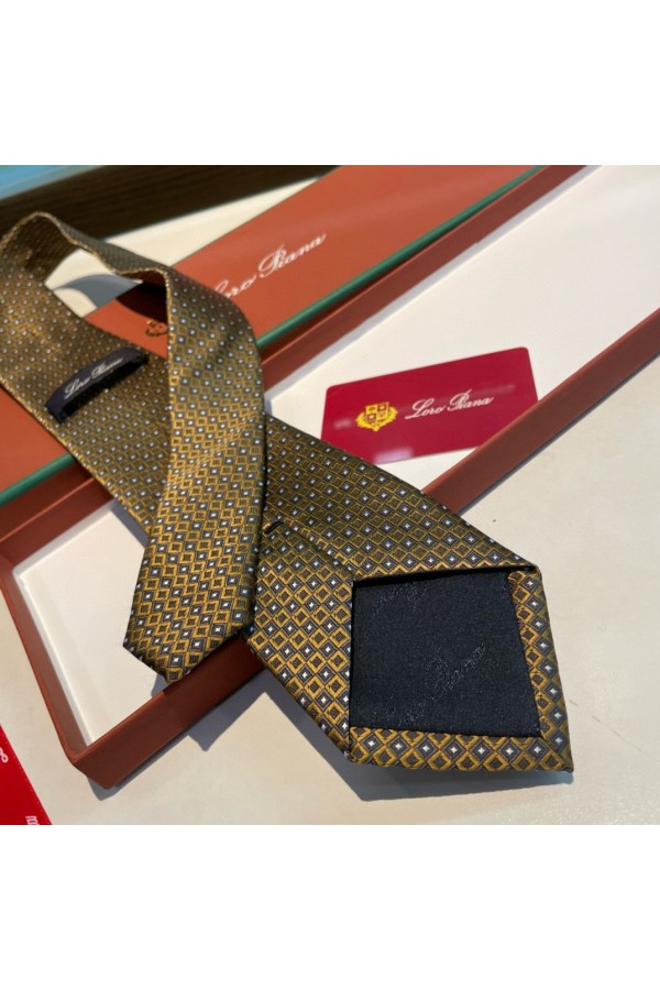 Галстук Loro Piana geometric logo-print premium - Brown