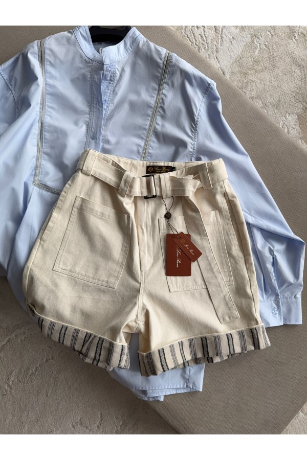 Женские бежевые шорты Loro Piana