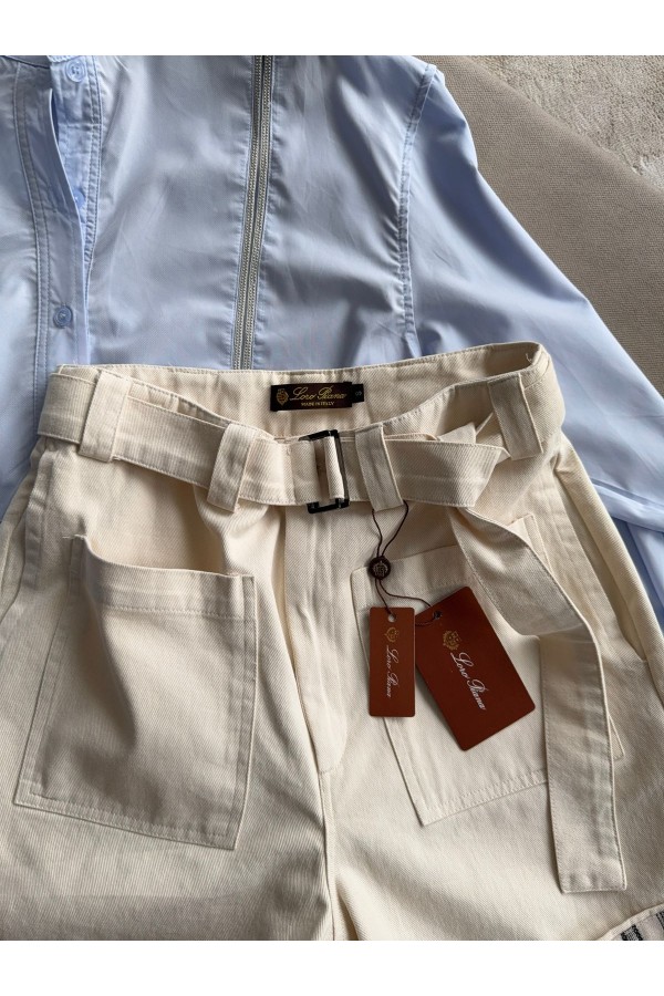 Женские бежевые шорты Loro Piana