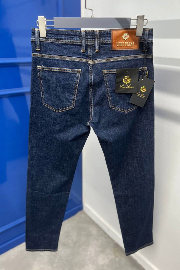 Мужские джинсы тёмно-синего цвета Loro Piana straight