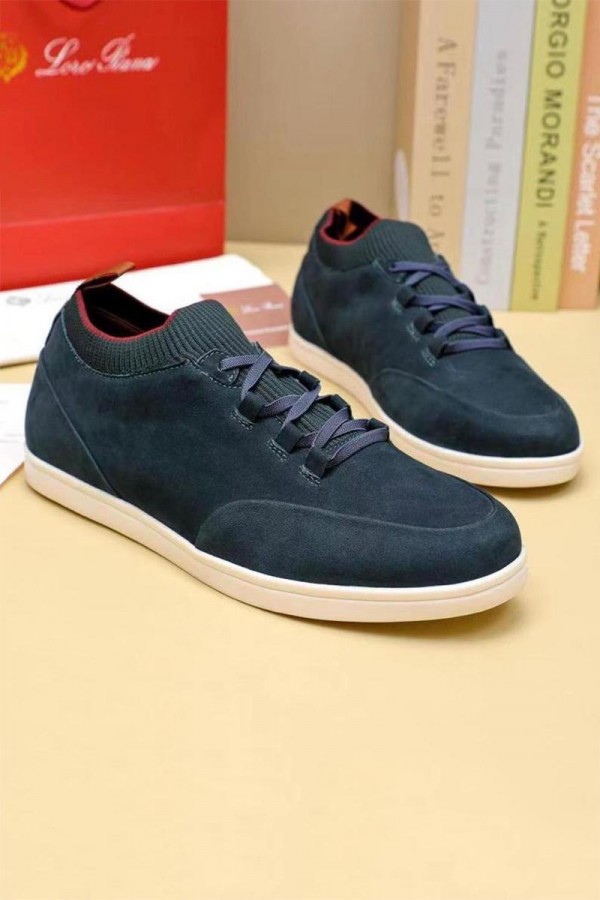 Замшевые кроссовки Loro Piana Soho Walk - Navy