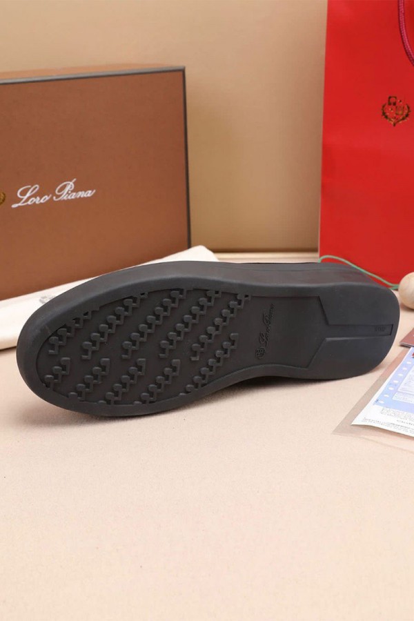 Кожаные лоферы Loro Piana Summer Walk - Black